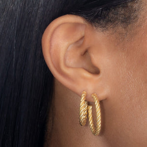  Rope Hoop Earring Combo Set - Adina Eden's Jewels