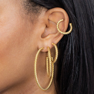  Omega Rope Hoop Earring Combo Set - Adina Eden's Jewels