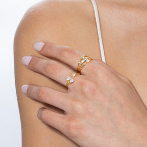 CZ Open Teardrop Stone Ring - Adina Eden's Jewels
