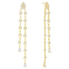Gold Bezel Chain Drop Stud Earring - Adina Eden's Jewels