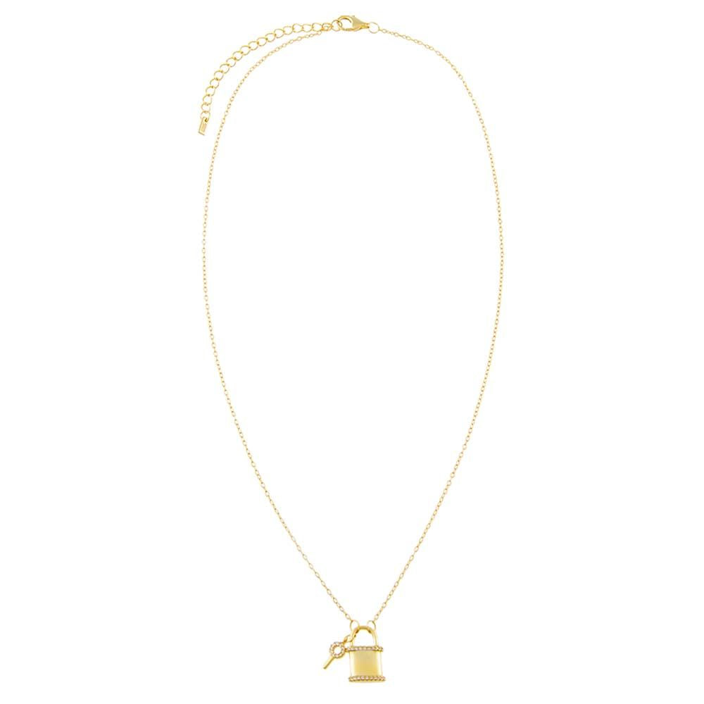 Large CZ Lock Necklace Adina Eden