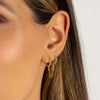  Colored CZ Double Huggie Chain Earring - Adina Eden's Jewels