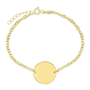 14K Gold / Engraved Engraved Coin Bracelet 14K - Adina Eden's Jewels