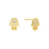 Gold Hamsa CZ Stud Earring - Adina Eden's Jewels