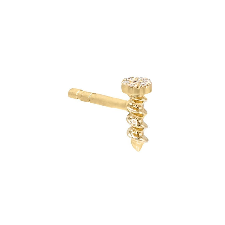 14K Gold / Single Diamond Screw Stud Earring 14K - Adina Eden's Jewels