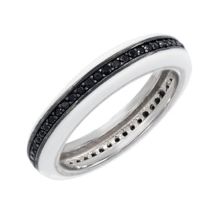 Onyx / 6 Enamel CZ Ring - Adina Eden's Jewels