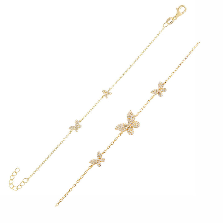 Gold / A Butterflies X Initial Bracelet Combo Set - Adina Eden's Jewels