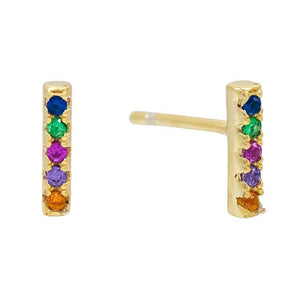 Multi-Color Mini Bar Earrings - Adina Eden's Jewels