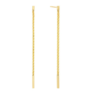14K Gold Snake Chain Drop Stud Earring 14K - Adina Eden's Jewels