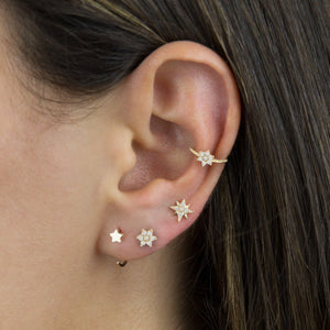  CZ Flower Threader/Ear Cuff 14K - Adina Eden's Jewels
