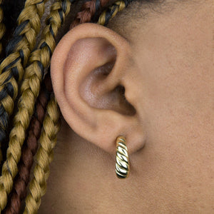  Ridged Hoop Earring - Adina Eden's Jewels