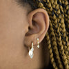  CZ Bezel Teardrop Drop Stud Earring - Adina Eden's Jewels