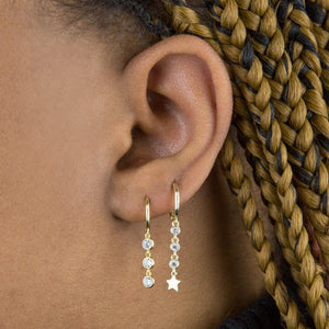  Bezel Star Drop Earring - Adina Eden's Jewels