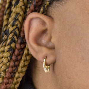  Pavé Dangling Spike Huggie Earring - Adina Eden's Jewels