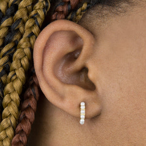  Tiny Pearl Hoop Earring - Adina Eden's Jewels