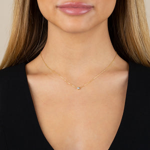  Colored Mini Solitaire Bezel Necklace - Adina Eden's Jewels