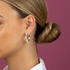  Pearl X Baguette Hoop Earring - Adina Eden's Jewels