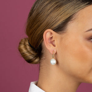  Dangling Pearl Beaded Hoop Earring - Adina Eden's Jewels