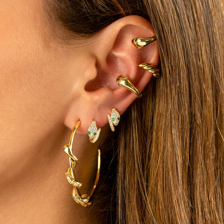  Pavé Snake Huggie Earring - Adina Eden's Jewels