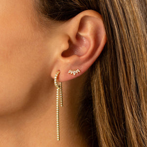  Thin Tennis Front Back Drop Stud Earring - Adina Eden's Jewels