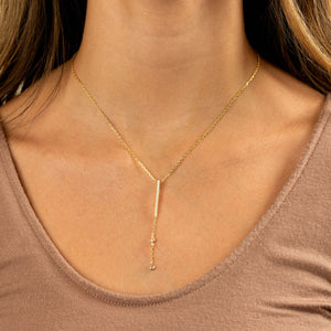  Pavé Bar Drop Lariat Necklace - Adina Eden's Jewels