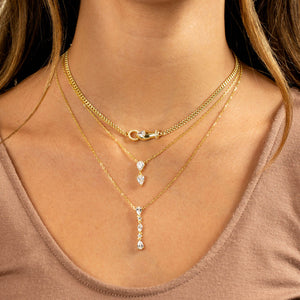  Multi Shape CZ Drop Necklace - Adina Eden's Jewels