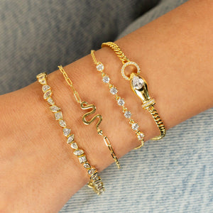  CZ Snake Link Bracelet - Adina Eden's Jewels