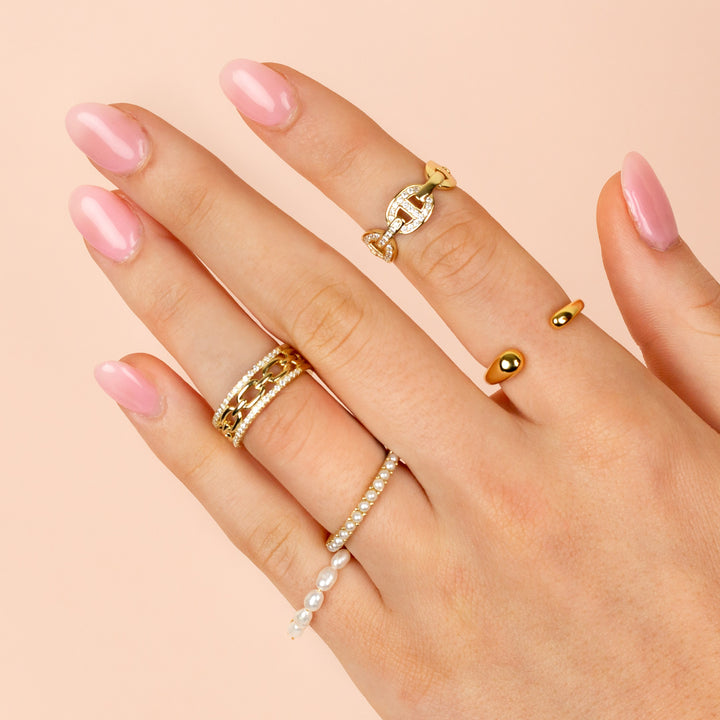  Pearl Chain Ring - Adina Eden's Jewels