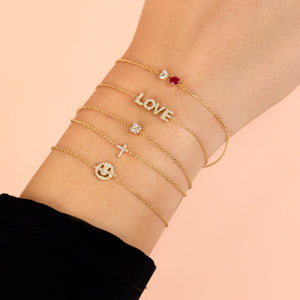  Diamond Itty Bitty Flower Bracelet 14K - Adina Eden's Jewels