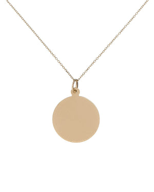 14K Gold / Plain Coin Necklace 14K - Adina Eden's Jewels