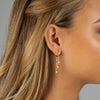  Square Bezel Multi Chain Drop Huggie Earring - Adina Eden's Jewels