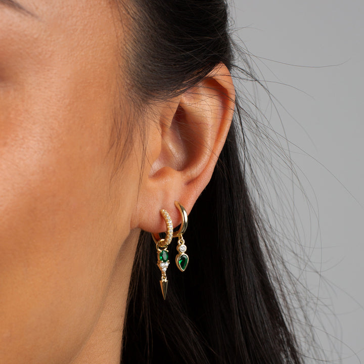  Pavé Mini Spike Drop Huggie Earring - Adina Eden's Jewels