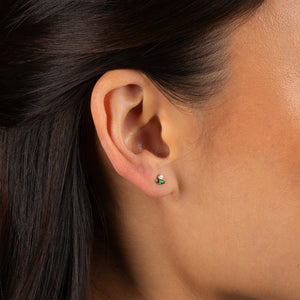  Tiny Colored Marquise X Solitaire Bezel Stud Earring - Adina Eden's Jewels