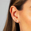  Tiny Solid Crescent Stud Earring 14K - Adina Eden's Jewels