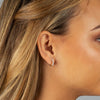  CZ Solitaire Stones Huggie Earring 14K - Adina Eden's Jewels