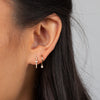  Tiny Diamond Dangling Baguette Earring 14K - Adina Eden's Jewels