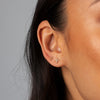  Mini Solid Beaded Cross Stud Earring 14K - Adina Eden's Jewels