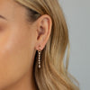  Diamond Thin Drop Huggie Earring 14K - Adina Eden's Jewels