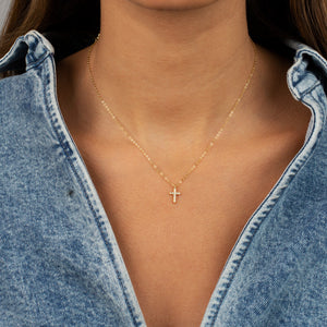  Mini Pavé Cross Necklace - Adina Eden's Jewels