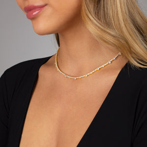  Accented Three Prong Tennis Necklace - Adina Eden's Jewels