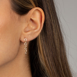  Chunky Chain Link Drop Down Stud Earring 14K - Adina Eden's Jewels