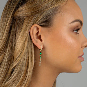  Colored Marquise X Solitaire Drop Huggie Earring - Adina Eden's Jewels