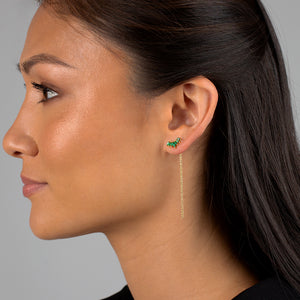  Colored Marquise Curved Bar Drop Stud Earring - Adina Eden's Jewels
