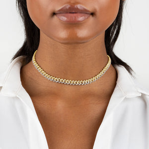  Two Tone Pavé Chain Link Choker - Adina Eden's Jewels