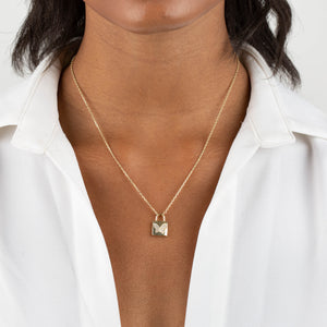  Pavé Butterfly Lock Necklace - Adina Eden's Jewels