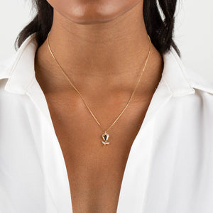  CZ Flower Box Chain Necklace - Adina Eden's Jewels