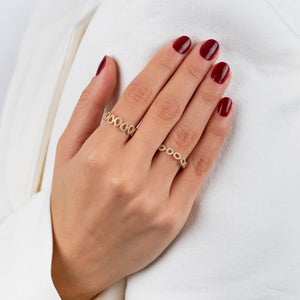 Diamond X Solid Teardrop Ring 14K - Adina Eden's Jewels