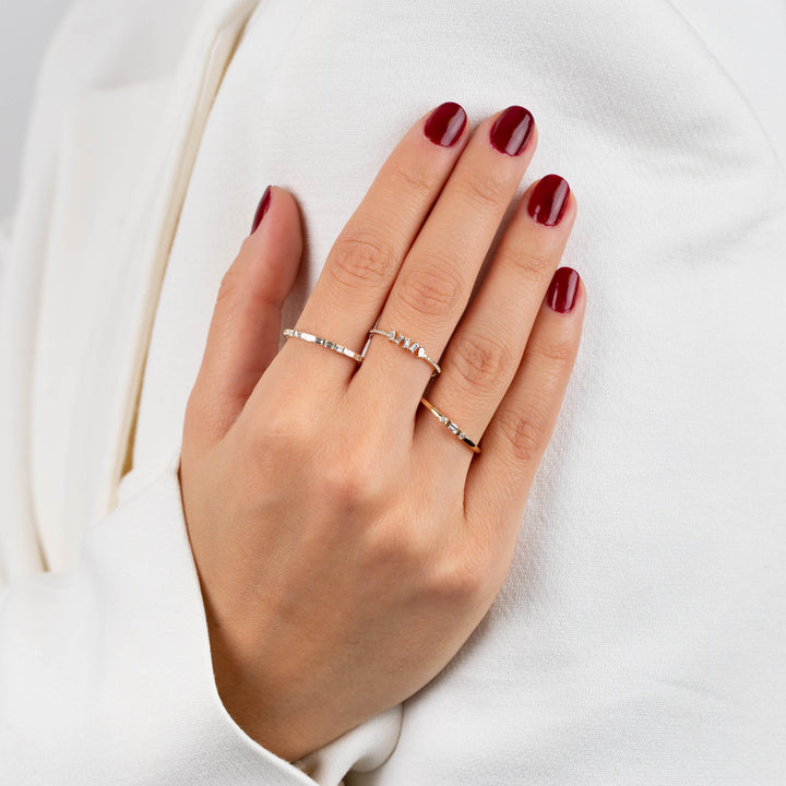  Diamond Scattered Baguette Ring 14K - Adina Eden's Jewels