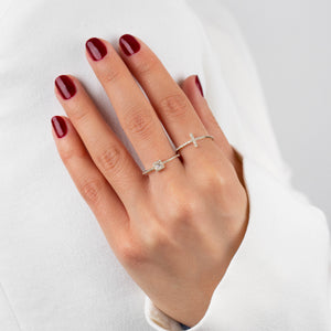  Mini Diamond Illusion Ring 14K - Adina Eden's Jewels