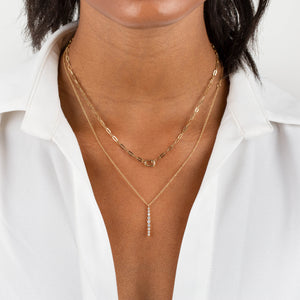  Diamond Toggle Link Necklace 14K - Adina Eden's Jewels